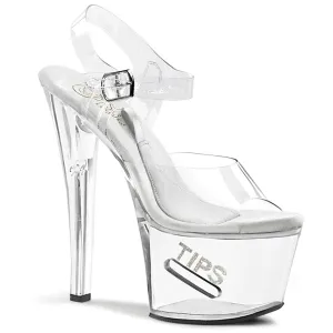 TIPJAR-708-5 Pleaser Clear Sexy Platform Shoes (Pole Dancing Heels)