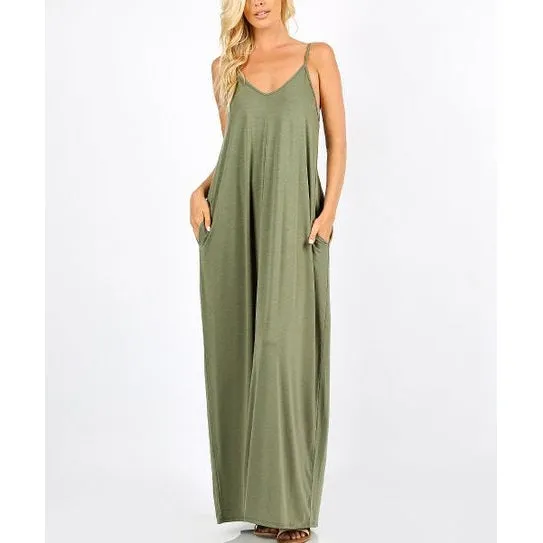 Vacation Mode Maxi Dress-Light Olive