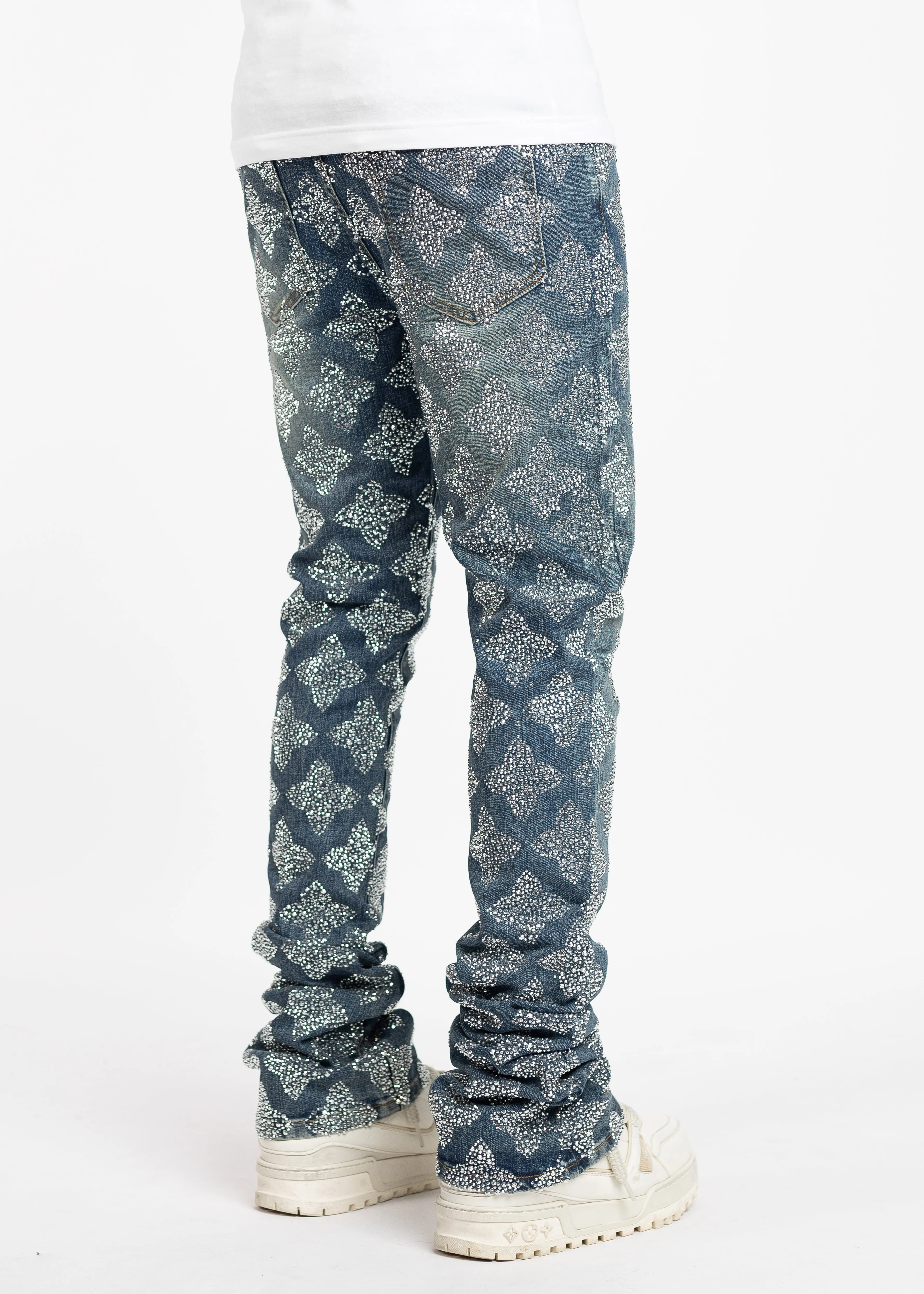 Vintage Blue Embellished Denim