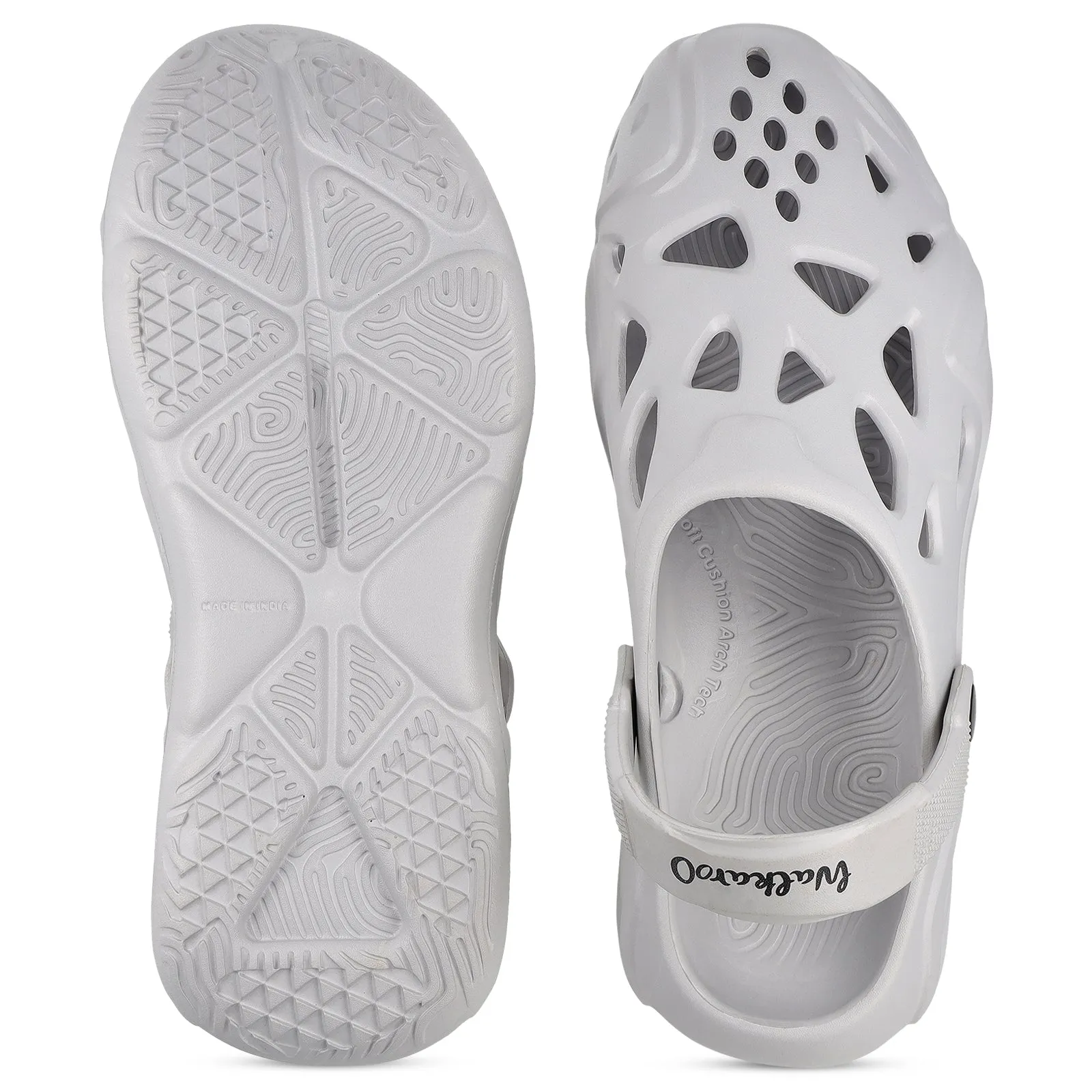 Walkaroo Men's Clogs  - WC8763 Light Grey