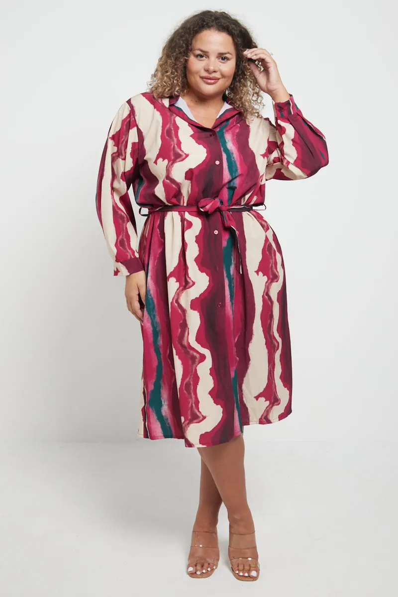 Wave Shirt Dress