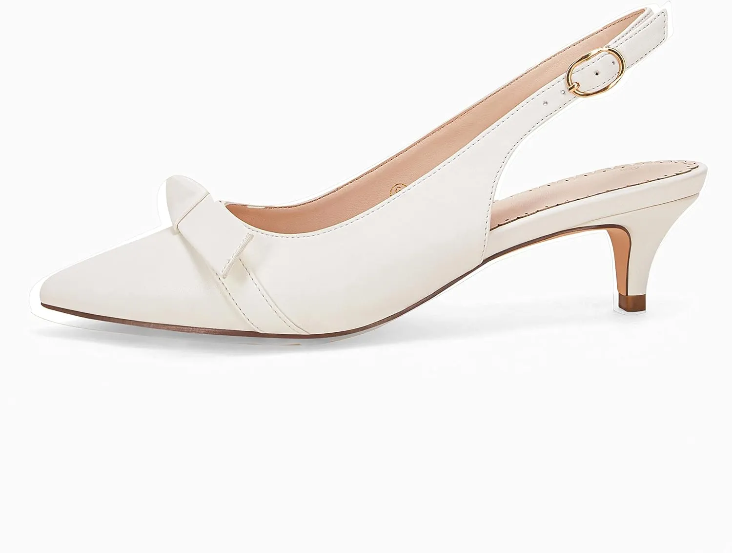 Womens Slingback Pumps Bow Tie Closed Pointed Toe Kitten Heels Mules Slip On Wedding Dress Pumps Shoes