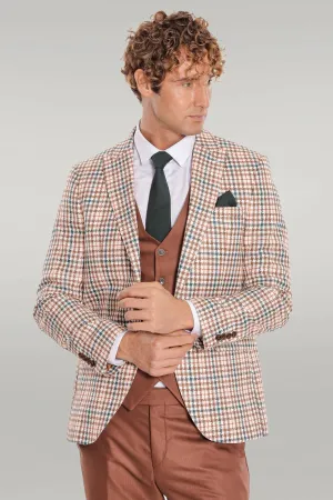 WSS Plaid Brown Men Suit  - Singen