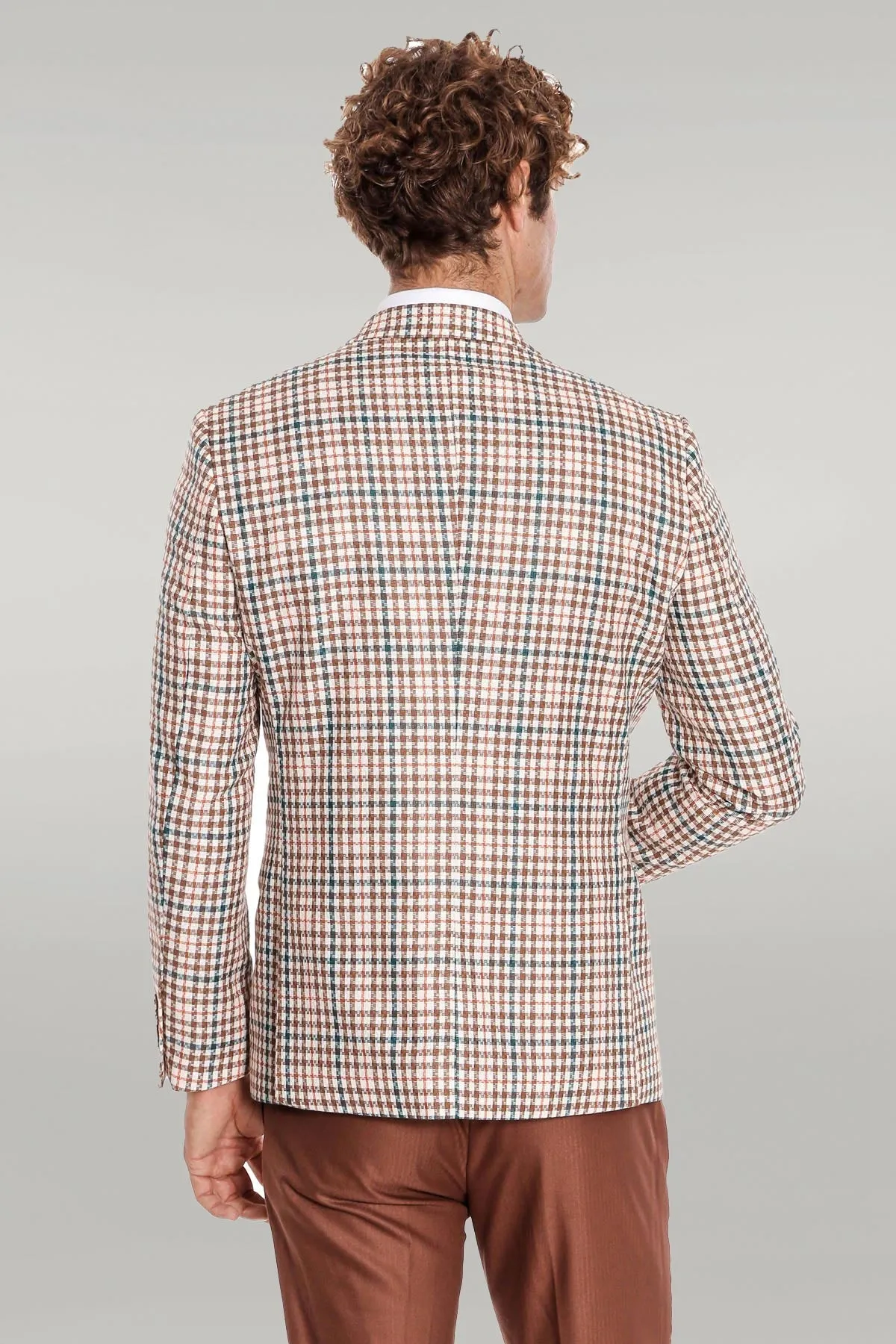 WSS Plaid Brown Men Suit  - Singen